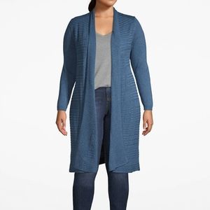 Lane Bryant Textured Stripe Cardigan
